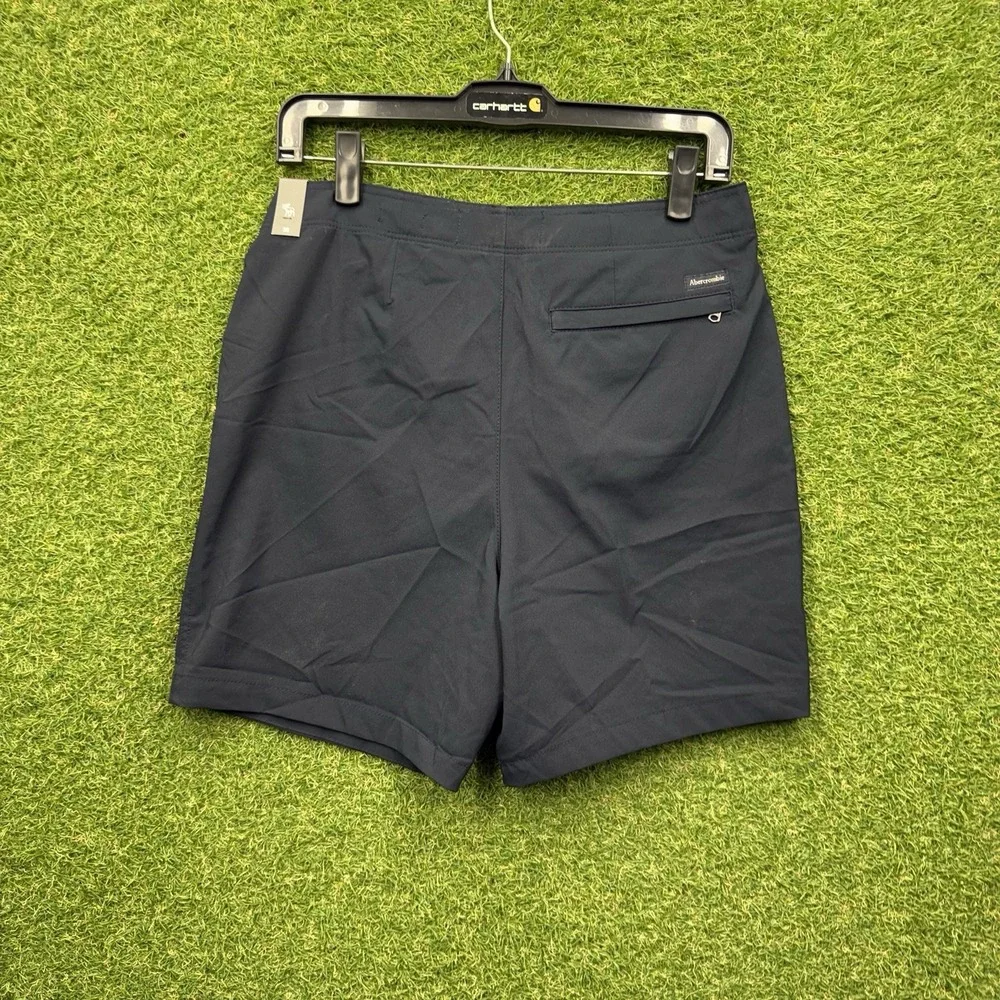 Abercrombie & Fitch Swim Shorts Mens 30 Trunks Navy Blue Drawstring Board NEW